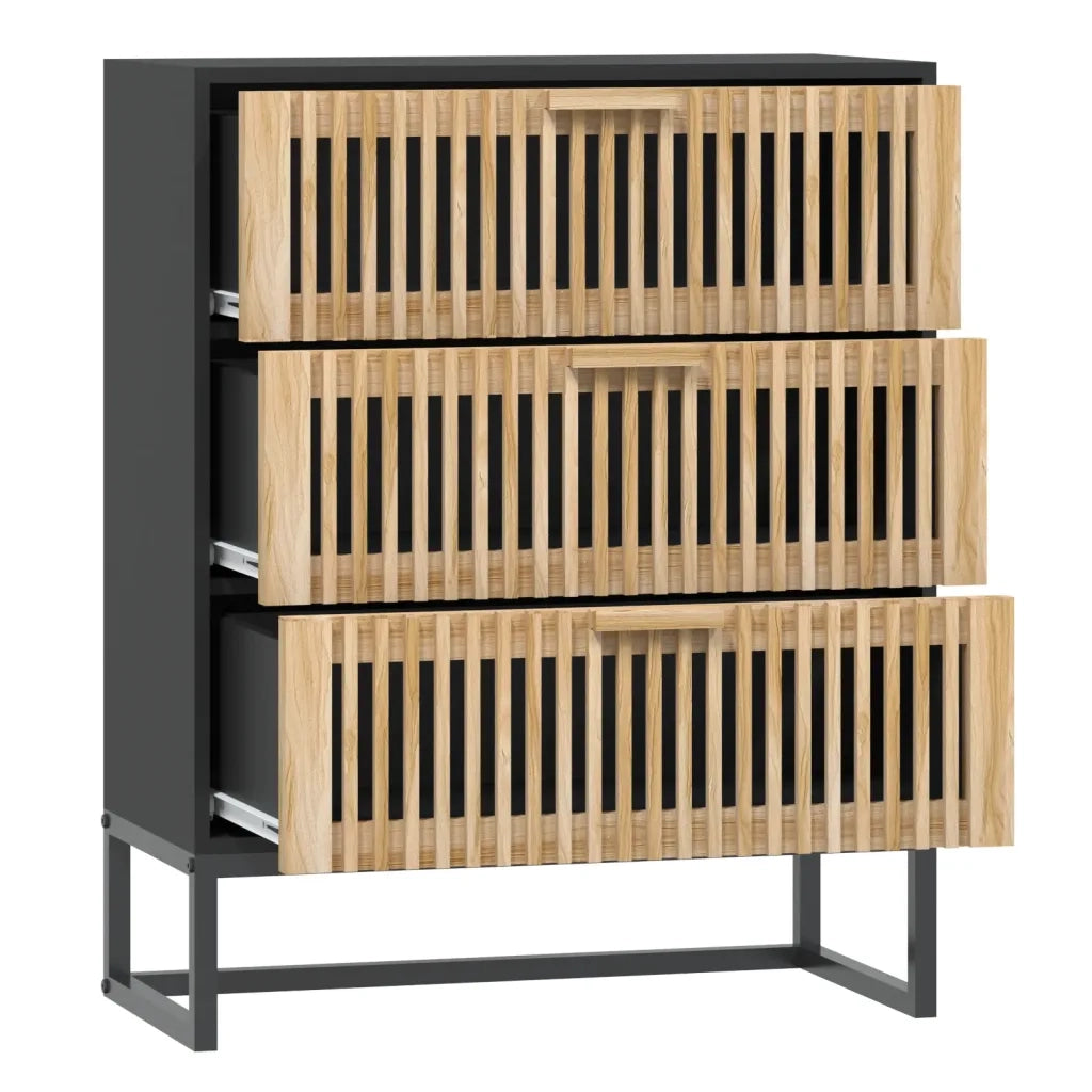 Credenza Nera 60x30x75 cm in Legno Multistrato 352113
