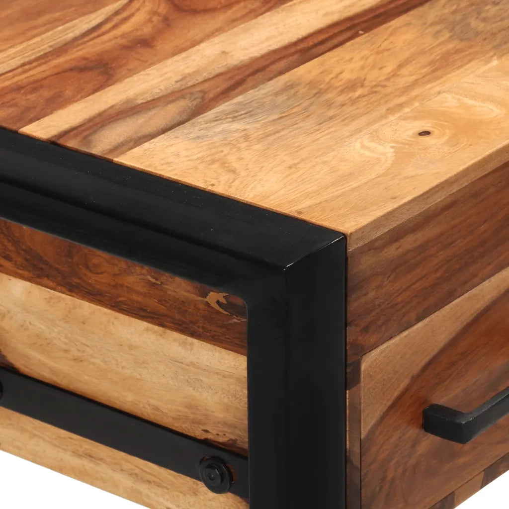 Scrivania con 2 Cassetti 110x50x77cm Legno Massello di Acacia 247401