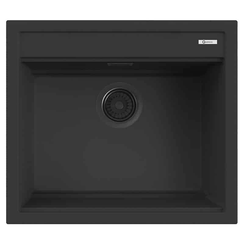 Lavello Quareco incasso 1 vasca 57×51 Prime 60 Granito Nero QLP060NE
