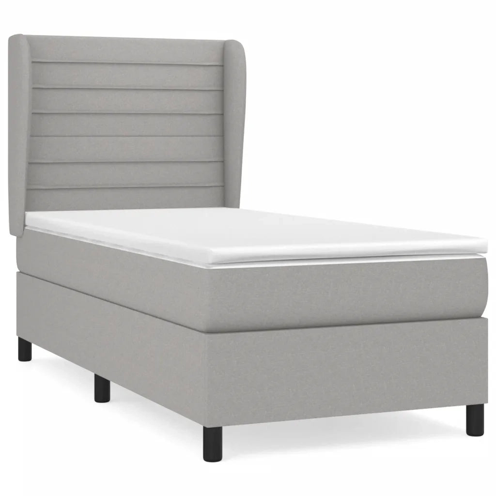 Giroletto a Molle con Materasso Grigio Chiaro100x200 cm Tessuto 3128021