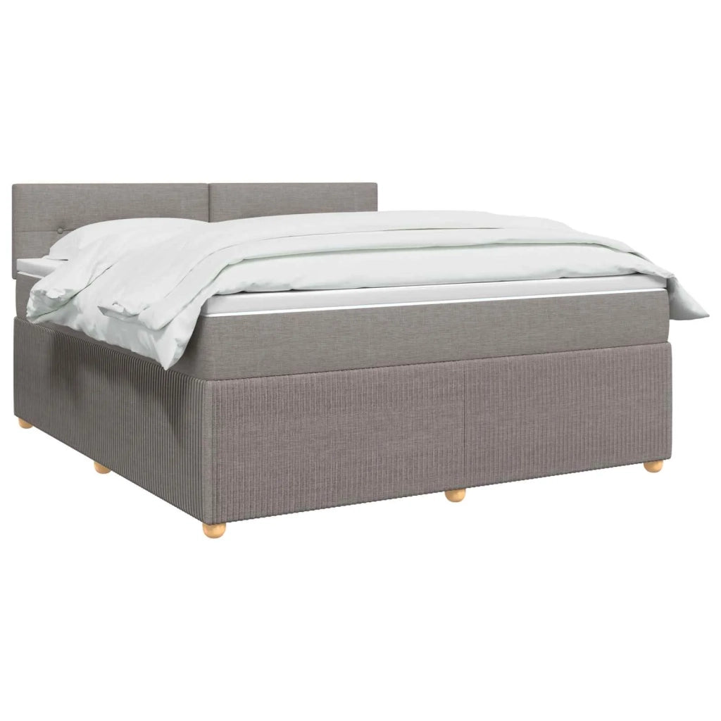 Letto box spring con materasso Tortora 180 x 200 cm Tessuto 3451528