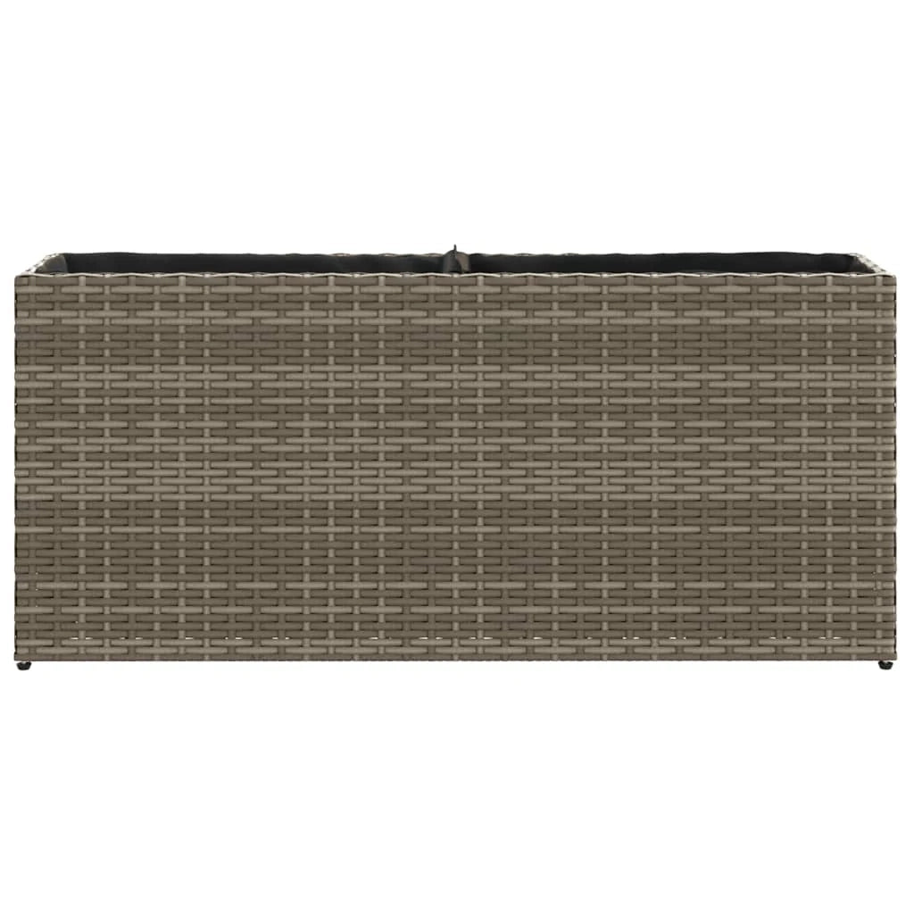 Fioriera rialzata per piante fiori giardino terrazze con 2 vasi set da 2 90 x 20 x 40 cm resina intrecciata grigia 02_0038855