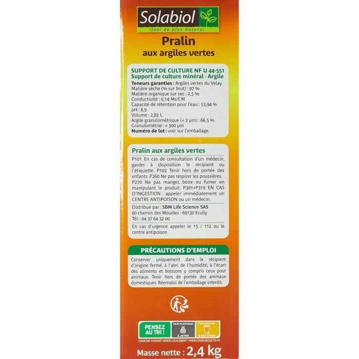 SOLABIOL SOPRAL3 Pralin con argille verdi - 2,4 Kg
