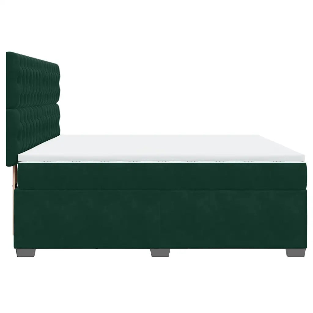 Giroletto a Molle con Materasso Verde Scuro 180x200 cm Velluto 3290987