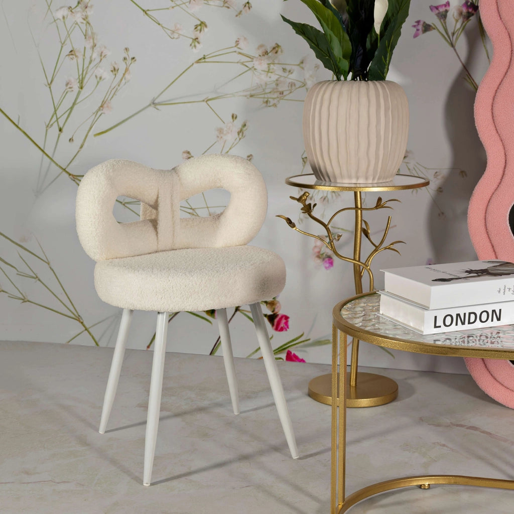 Rishik, Sedia una Sedia, Bianco Crema