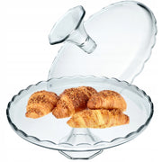 Alzatina per torta KADAX, piatto da frutta in vetro con gambe, 32 cm