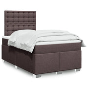vidaXL Giroletto a Molle con Materasso Marrone Scuro 120x200cm Tessuto