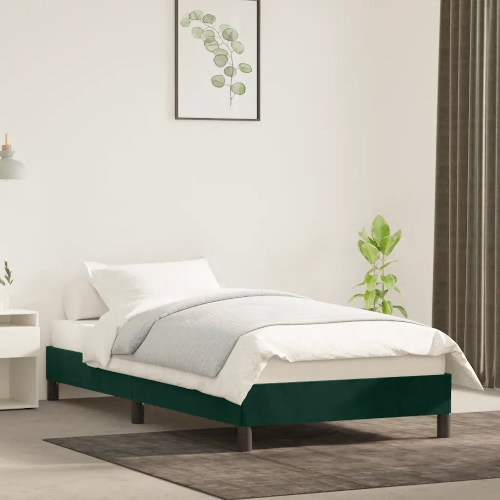 Giroletto senza Materasso Verde Scuro 100x200 cm in Velluto 346961