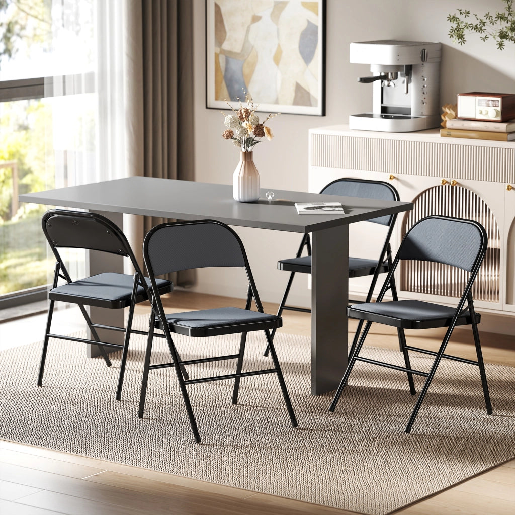 Sedia da pranzo pieghevole ¨C zephmum ¨C 45x46x78 cm grigio metallo