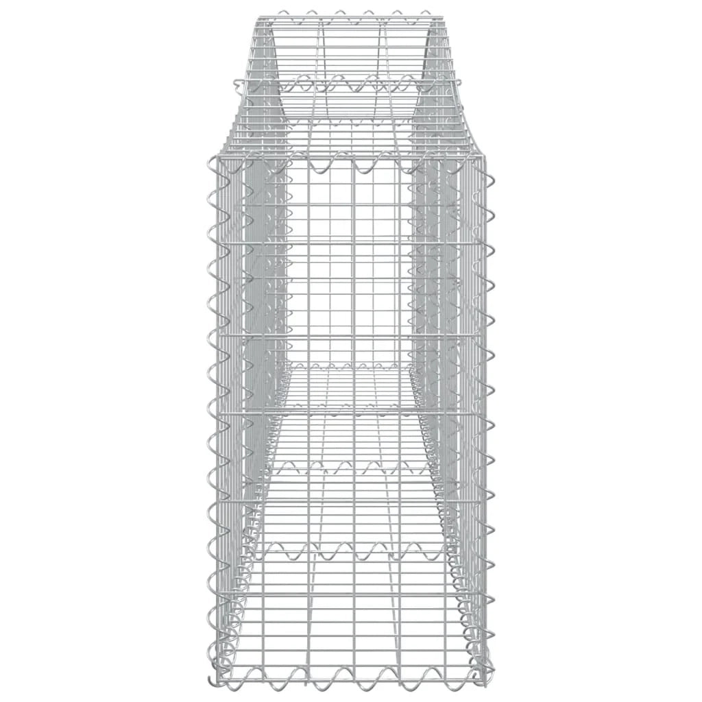 Cesto gabbione recinzione a gabbia muro di contenimento ad arco 200 x 30 x 60/80 cm ferro zincato argento 02_0040015