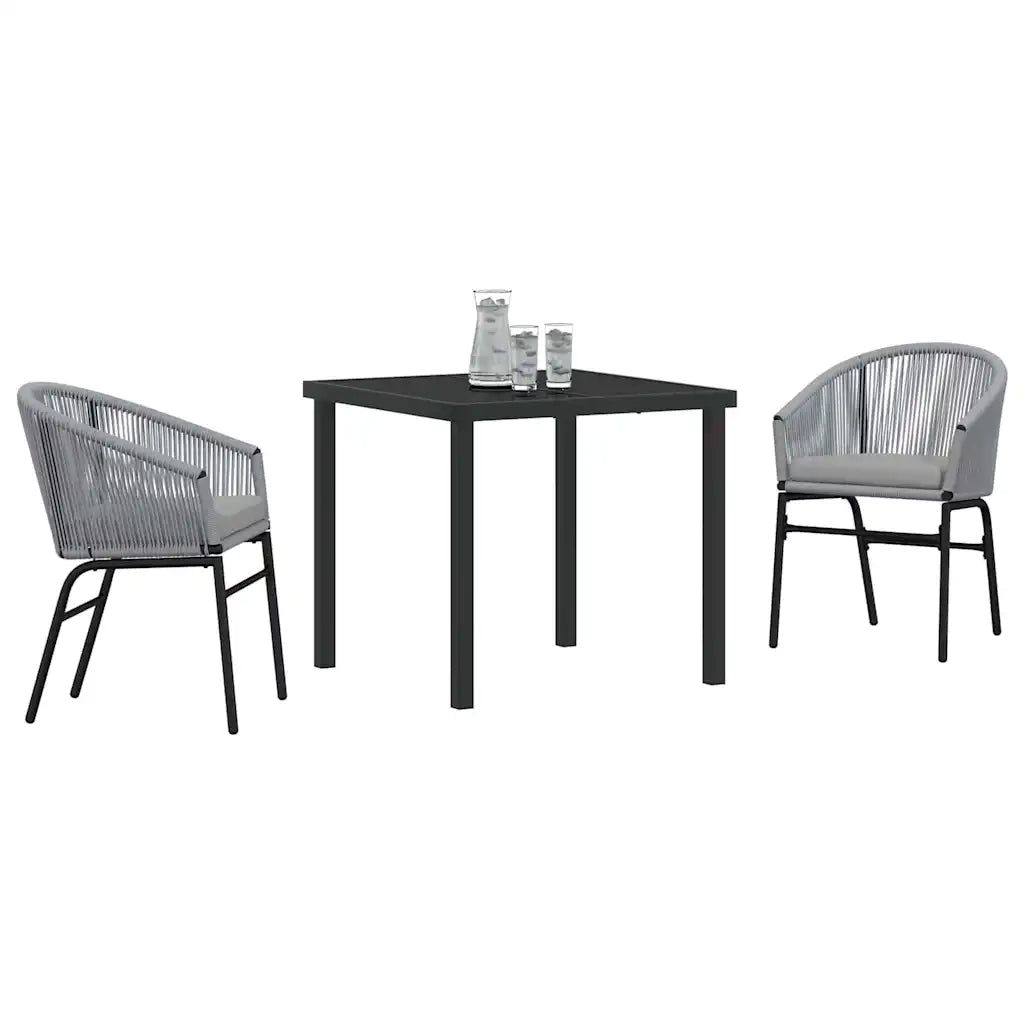 Set da Pranzo per Giardino 3 pcs Antracite