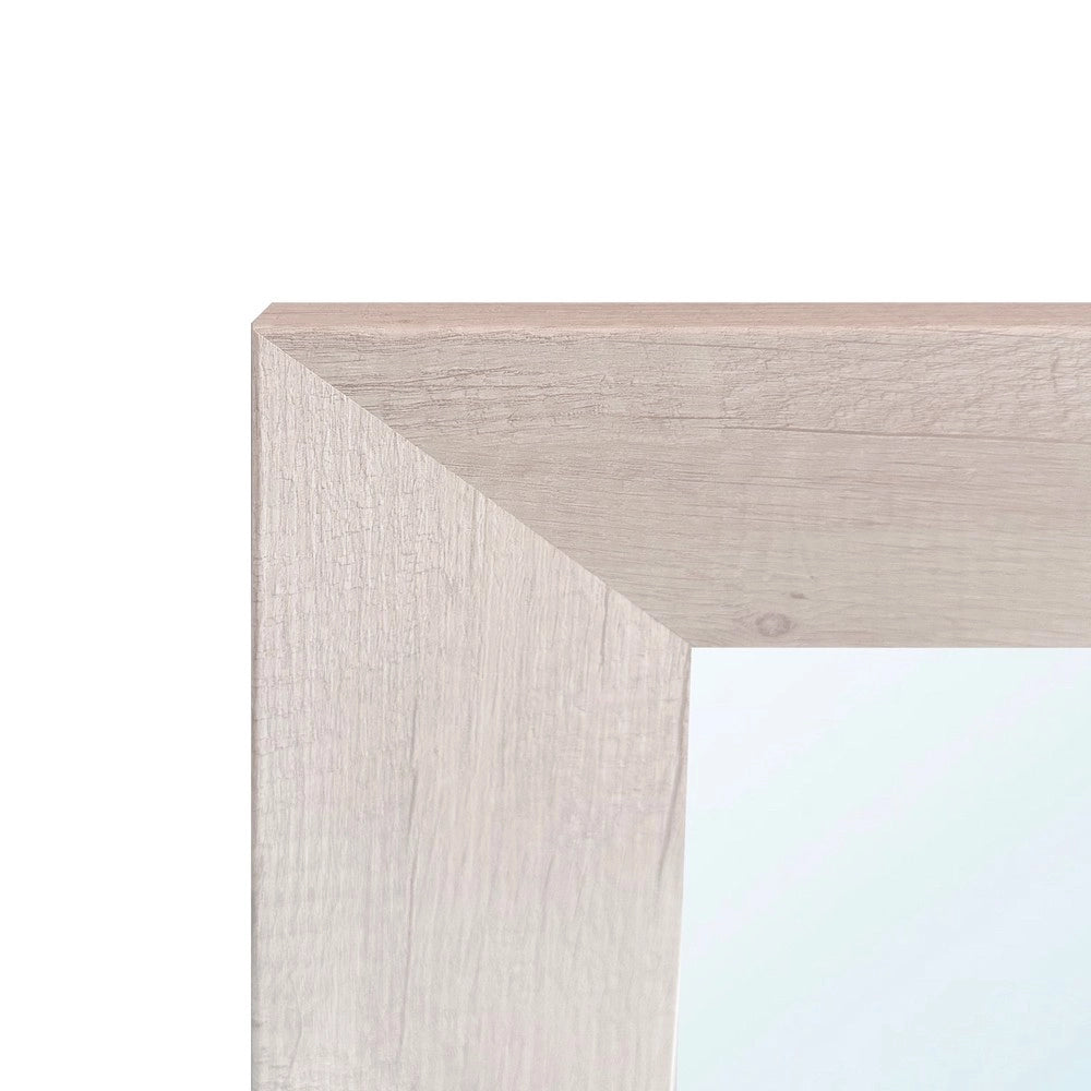 Specchiera Loto Rettangolare con Cornice rovere bianco 102x65 cm. – Eleganza Naturale per Ogni Ambiente