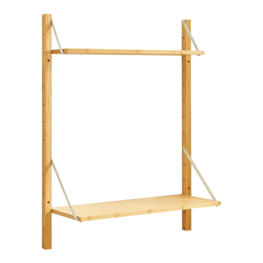 Scaffale dal design senza tempo per soggiorno/camera da letto mobiletto portaoggetti da parete 85 x 65 x 25 cm bambù naturale 03_0011296