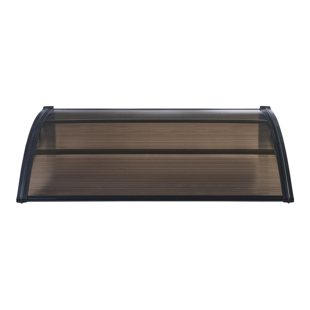 Pensilina per Ingresso Mellerud in Policarbonato 120 x 100 cm Marrone / Nero [en.casa]