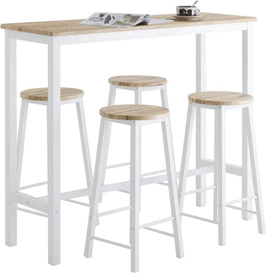 Set di tavolo da giardino con 4 sedie - 120 x 100 x 40 cm in legno