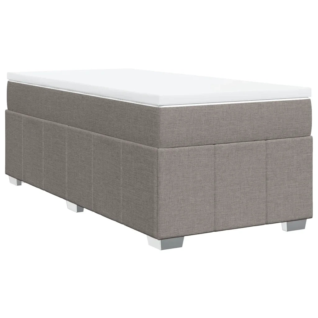 vidaXL Giroletto a Molle con Materasso Tortora 100x200 cm in Tessuto