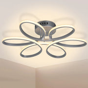 Lampadario Plafoniera 48W Luce Bianco Caldo 3000K 2580 lm Design Fiore Moderno Bianco
