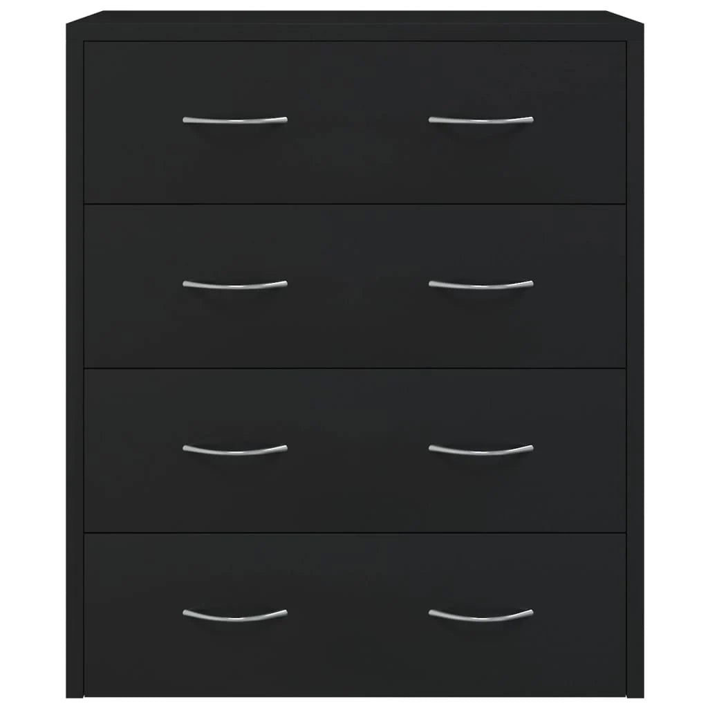 Buffet credenza cassettiera mobiletto mobile contenitore organizer per cucina soggiorno salotto con 4 cassetti 60 x 30,5 x 71 cm nero 02_0029754