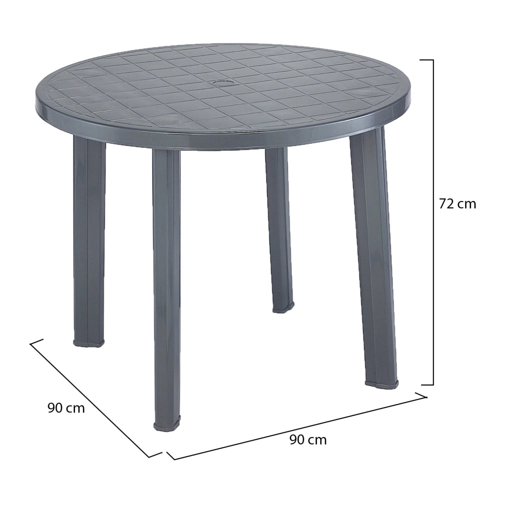 Brooksdale, Tavolo da Esterno 4 Posti Made in Italy, 90x90x72h cm Nero Antracite