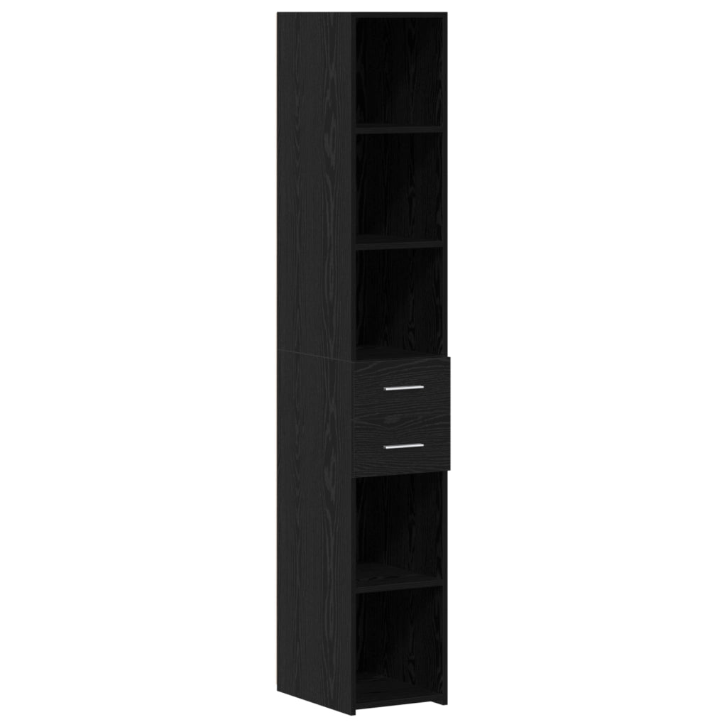 Cabinet slim  Rovere nero 30x42.5x225 cm Legno ingegnerizzato