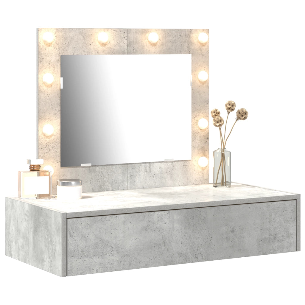 Toeletta a Muro con Luci LED - Grigio Cemento