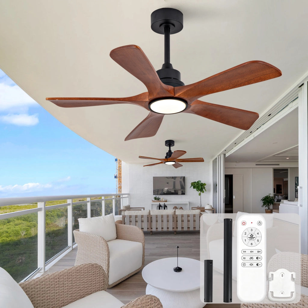 Ventilatore da soffitto Hyundai 42 pollici, 5 pale, illuminazione e telecomando, 6 velocit¨¤ reversibili, 3CCT dimmerabile, per patii e sale