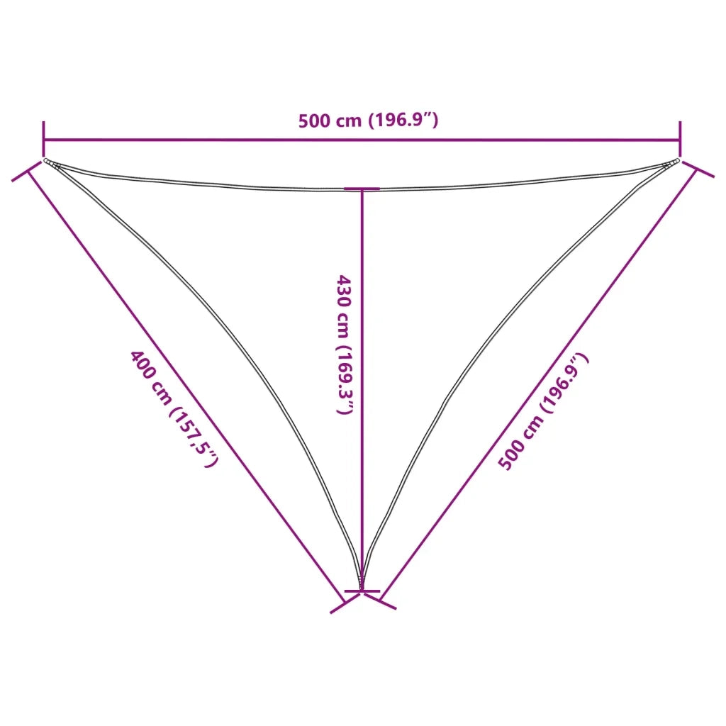 Parasole a Vela Oxford Triangolare 4x5x5 m Nero 135784