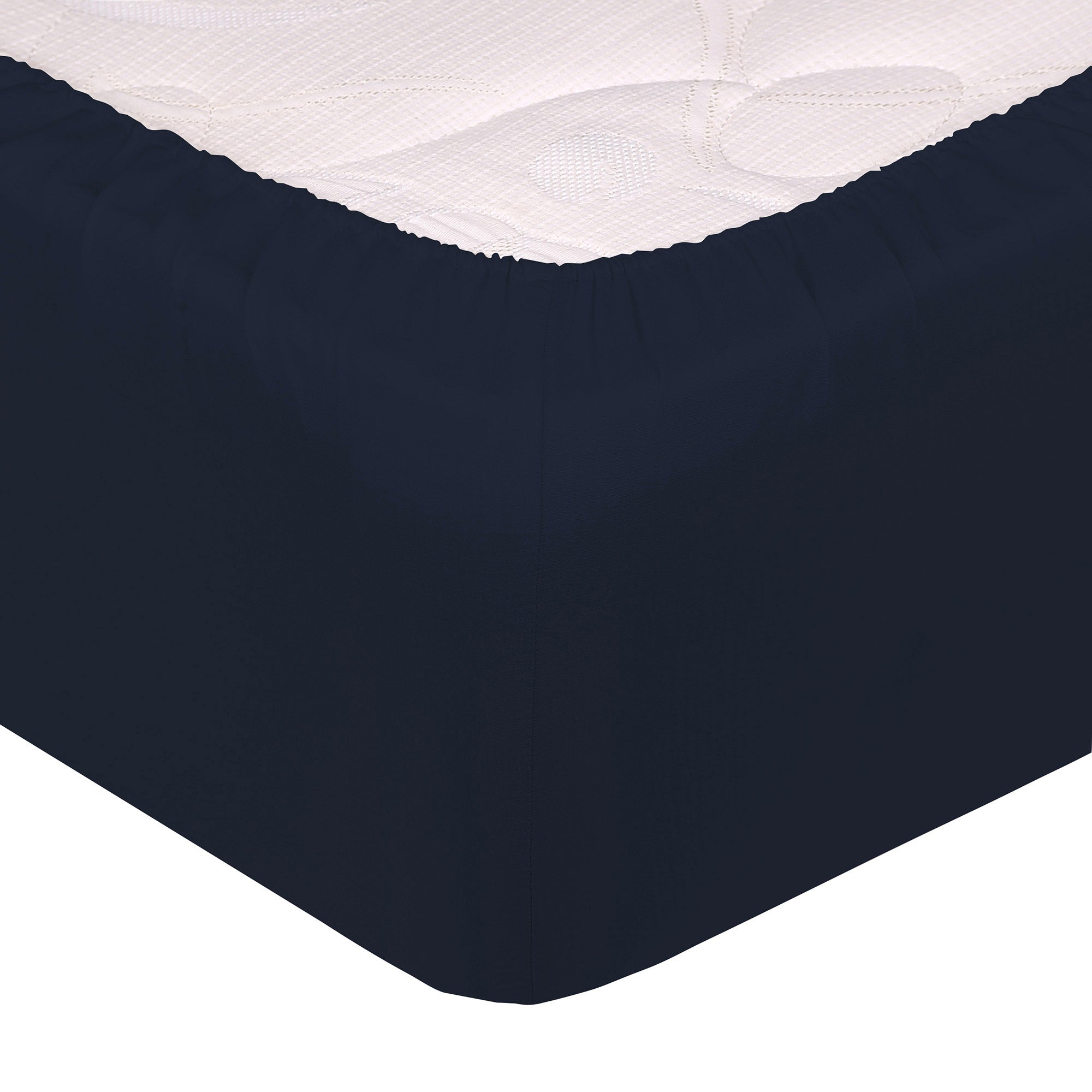 Lenzuolo Sotto 1 Piazza e Mezzo con Angoli ed Elastico Tinta Unita Blu Scuro