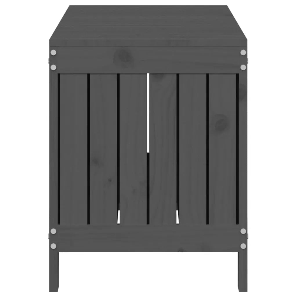 Contenitore Giardino Grigio 108x42,5x54 cm Legno Massello Pino