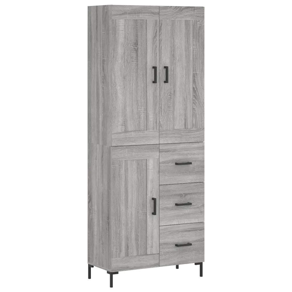 Credenza | Madia | Buffet da pranzo | Armadio da pranzo Grigio Sonoma 69,5x34x180 cm in Legno Multistrato
