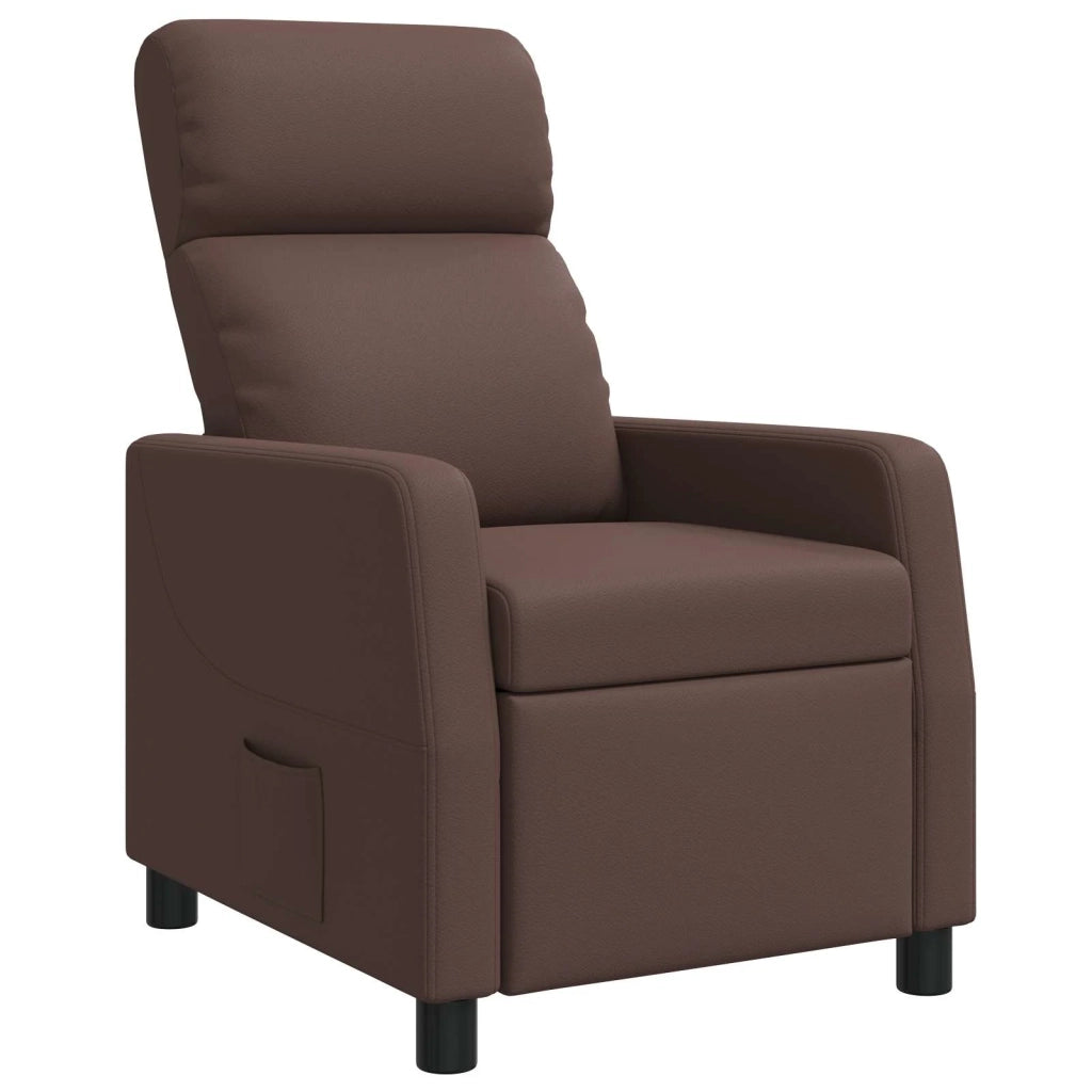 Divano Sedia-Poltrona reclinabile Marrone Similpelle 252929