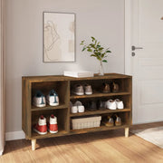 Scarpiera-Scaffale per scarpe Rovere Fumo 102x36x60 cm in Legno Multistrato 898886