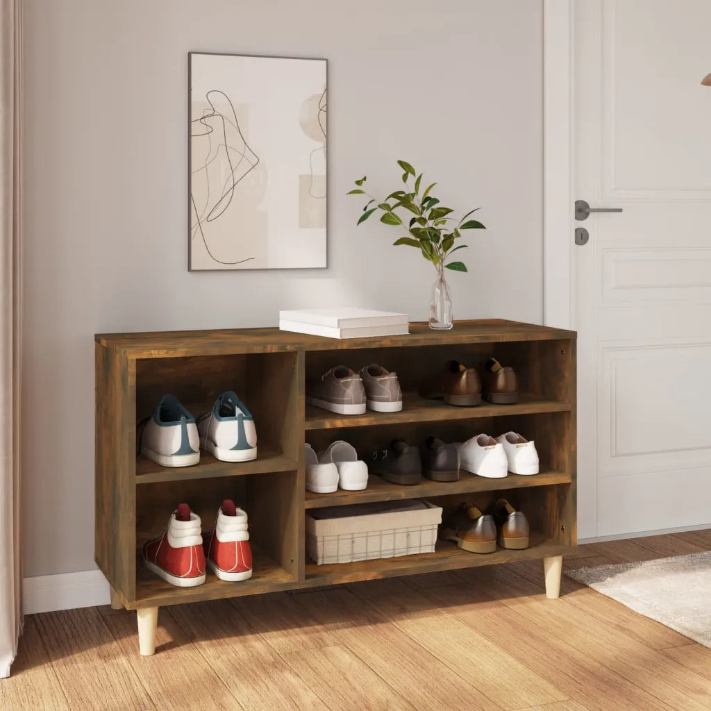 Scarpiera-Scaffale per scarpe Rovere Fumo 102x36x60 cm in Legno Multistrato 898886