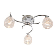 Plafoniera BOYER Endon cromata 3 luci G9 vetro tagliato