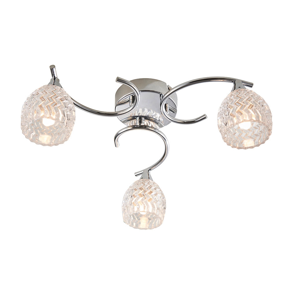 Plafoniera BOYER Endon cromata 3 luci G9 vetro tagliato