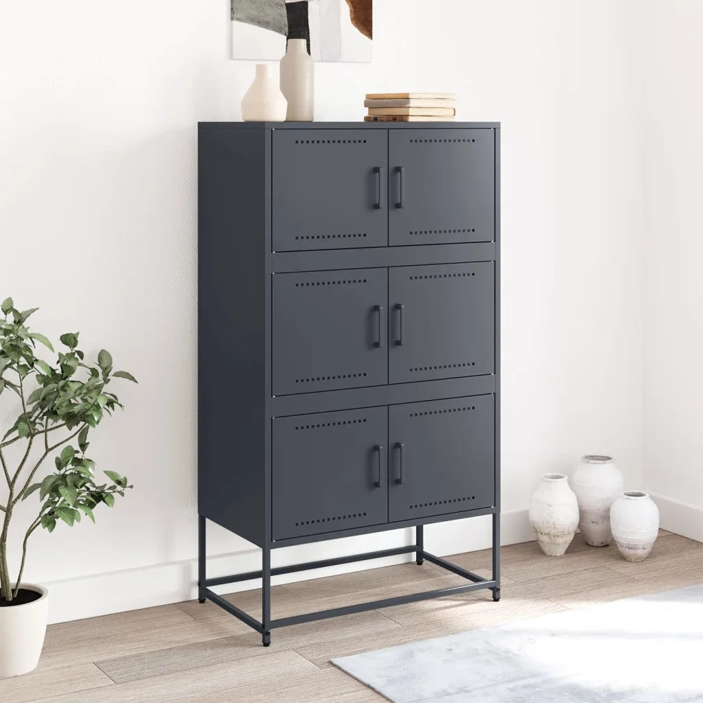Credenza-Buffet-Armadio da cucina Antracite 68,5x38,5x123,5 cm in Acciaio