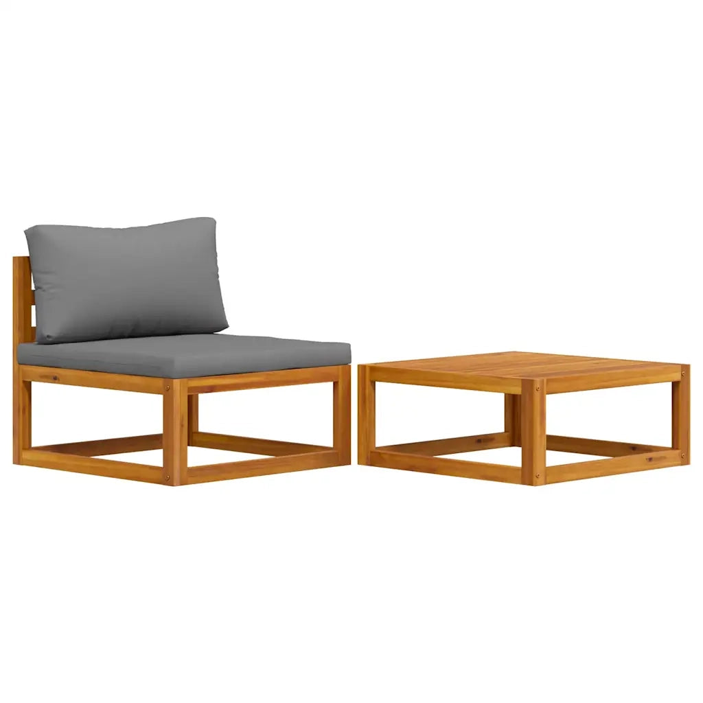 Salotto da Giardino-Set Divani da Giardino 2 pz con Cuscini in Massello di Acacia 822786