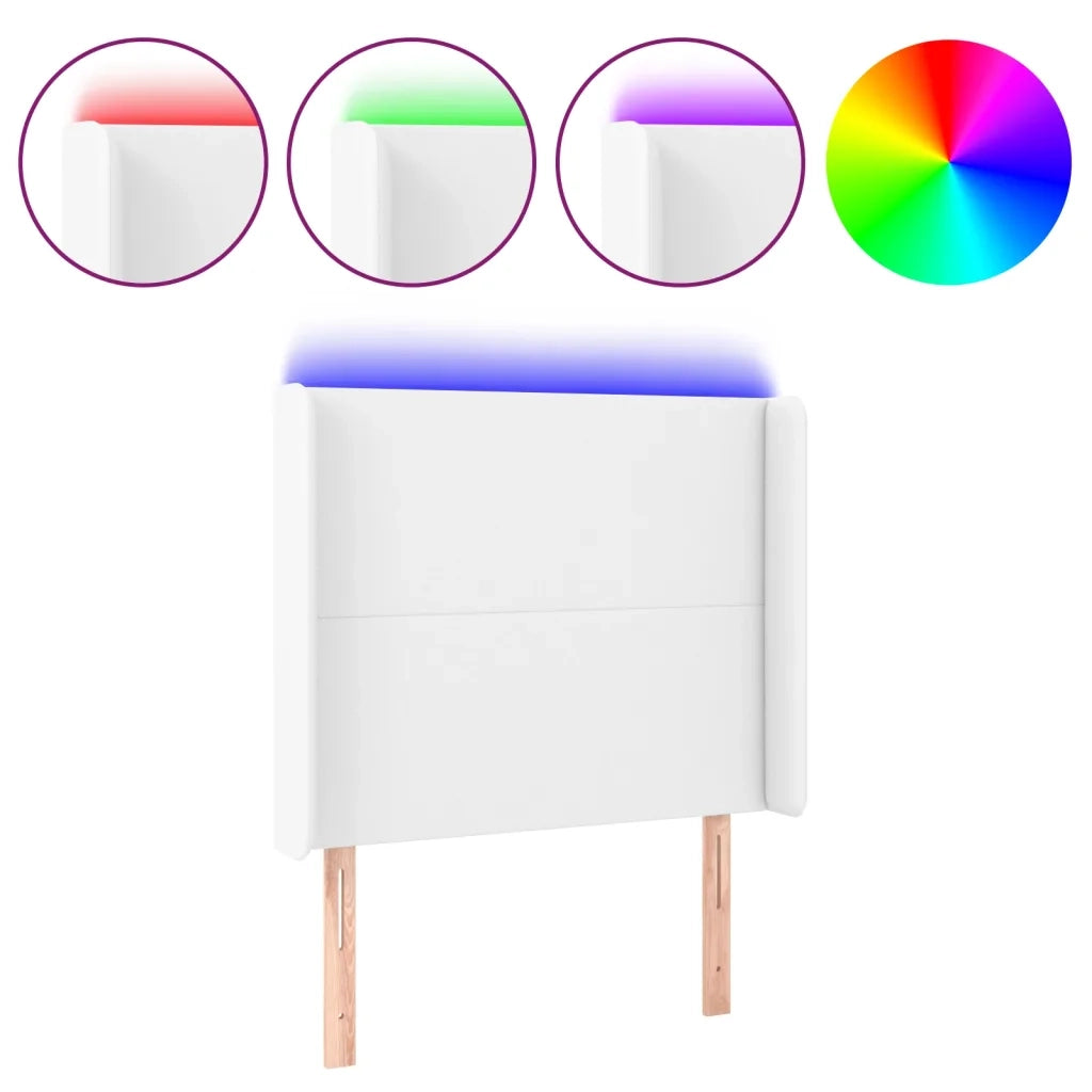 Testiera a LED Bianco 93x16x118/128 cm in Similpelle 3123847