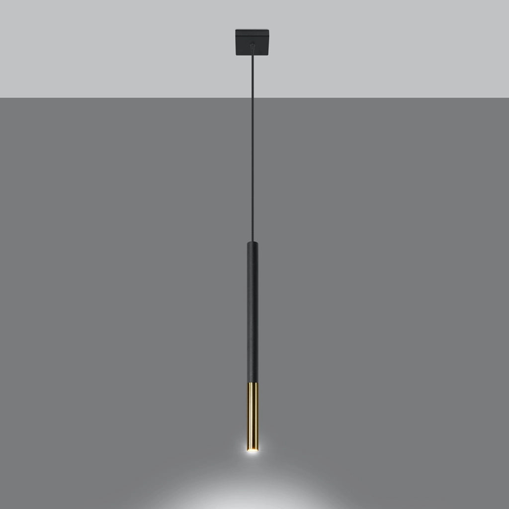 Lampada a sospensione Vitreo 1 G9 nero/oro Pure Lume