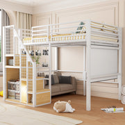Letto a castello bianco con funzione contenitore in metallo 140x200 cm