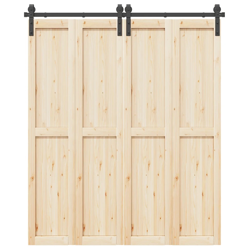 Kit di Binari per Porte Scorrevoli 183 cm Acciaio Nero CFW2837095