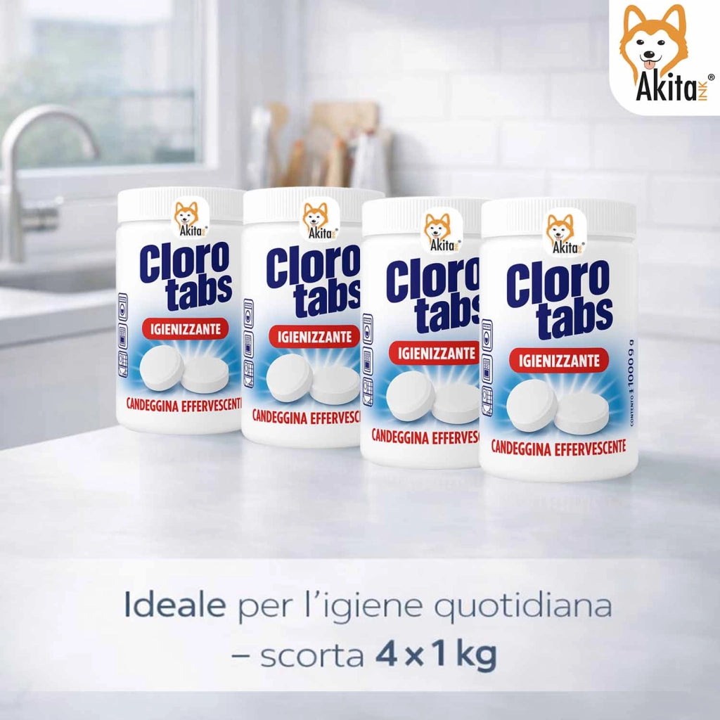 Akitaink Cloro Tabs 4kg Pastiglie Multiuso Candeggina