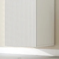 Mobile Bagno Sospeso a Colonna con Ripiani Regolabili e Chiusura Soft Close, 30x31.5x160 cm, Bianco