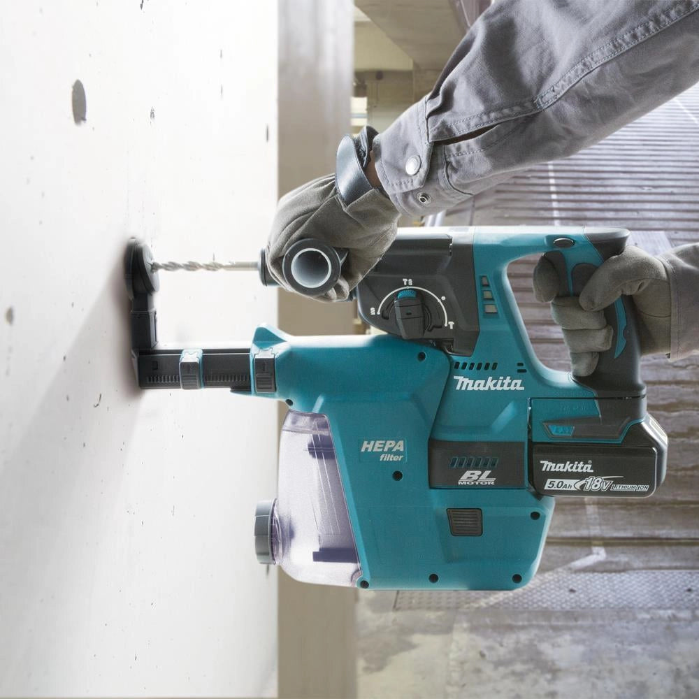 Makita DHR243RTJW LXT Tassellatore SDS-Plus 18V 24mm Brushless 3 Funzioni 2x5Ah con DX07 e Valigetta Makpac