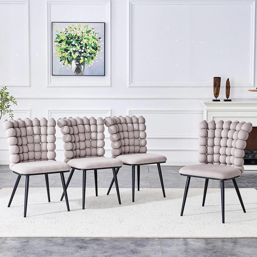 Set 2 sedie da pranzo - Xylo - velluto grigio chiaro gambe nere