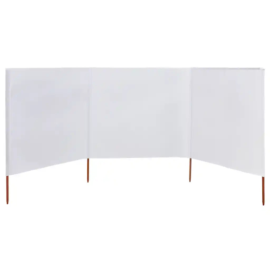 Paravento a 3 Pannelli in Tessuto 400x80 cm Bianco Sabbia CFW9203503
