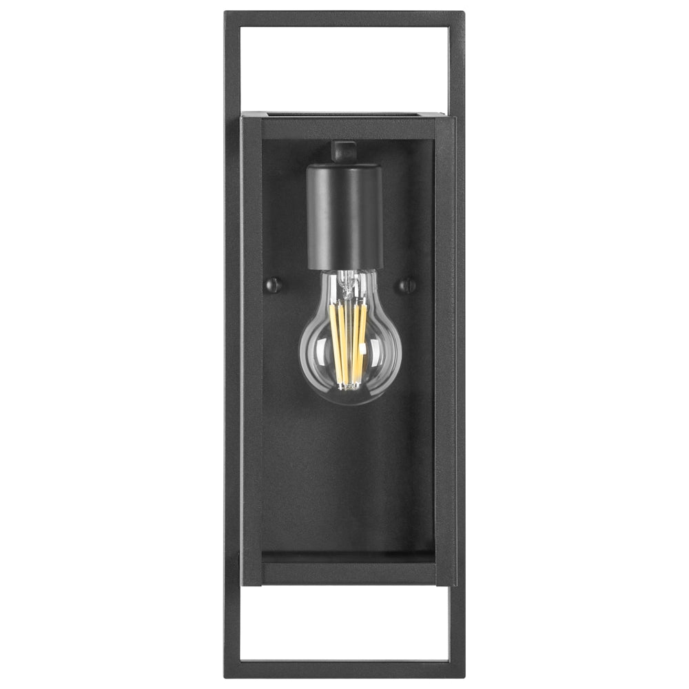 Applique da esterno in metallo nero, stile moderno, per porta d'ingresso e portico
