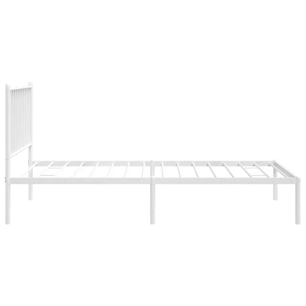 Giroletto con Testiera-Struttura Letto con testiera Metallo Bianco 90x190 cm 206396