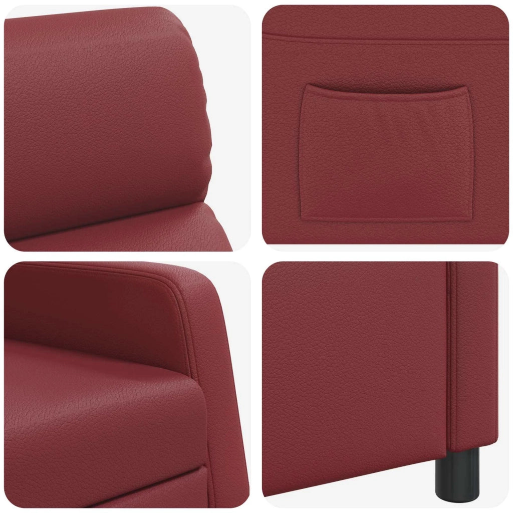 Divano Sedia-Poltrona reclinabile Rosso Vino Similpelle 868862