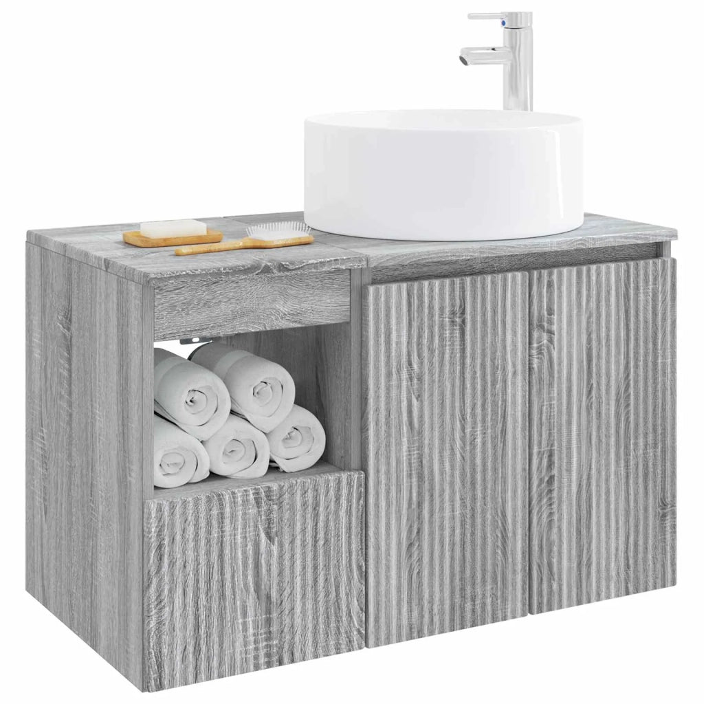 Set di mobili per il bagno 2 pz Sonoma grigio 3404110